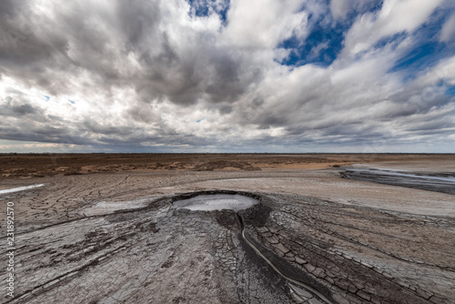 Mud volcano eruption  natural phenomenon