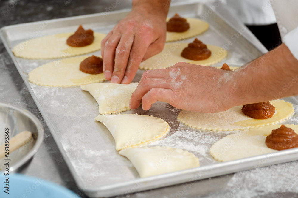 Puff pastry with jam filling Puff pastry with jam filling