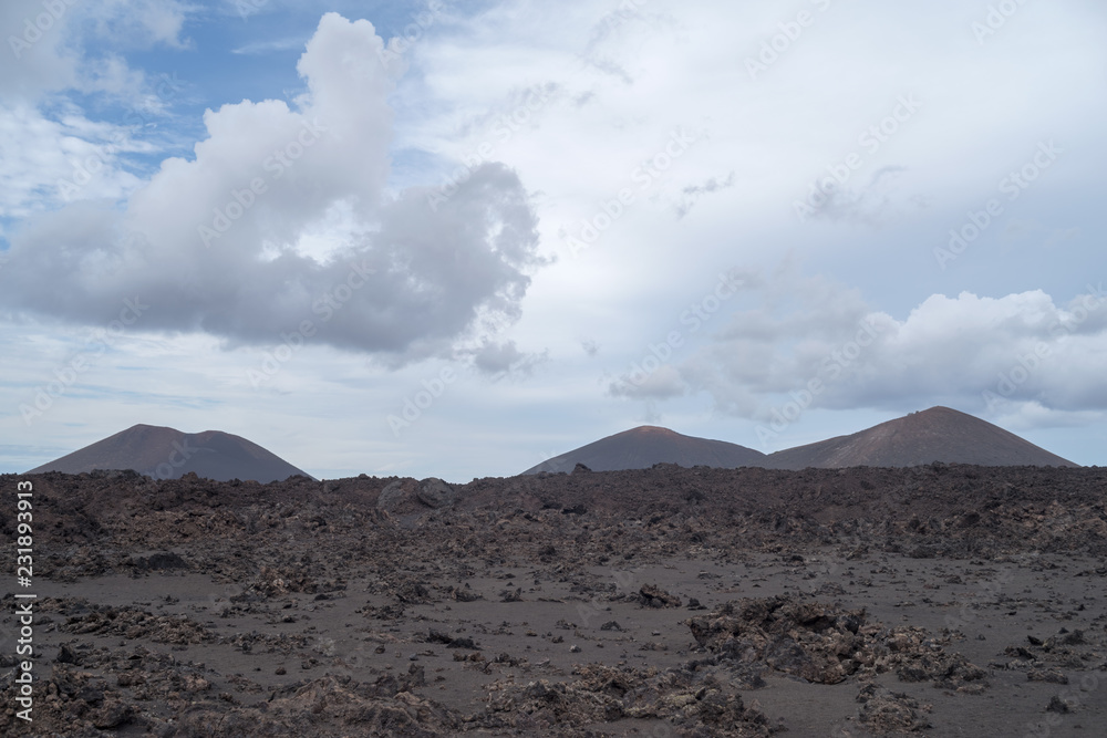 Arid landscape, Lanzarote, Canary, Spain Arid landscape, Lanzarote, Canary, Spain