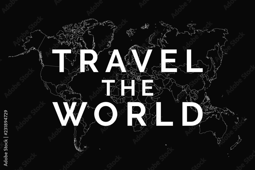 Travel the world map vector poster banner 