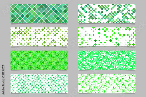 Abstract modern diagonal rounded square pattern banner background set - vector graphic design