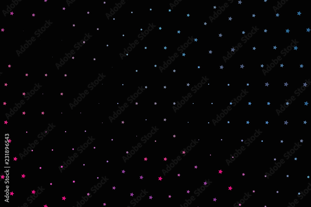 Bright neon pink, blue, purple stars on a dark background. Scalable vector graphics Bright neon pink, blue, purple stars on a dark background. Scalable vector graphics