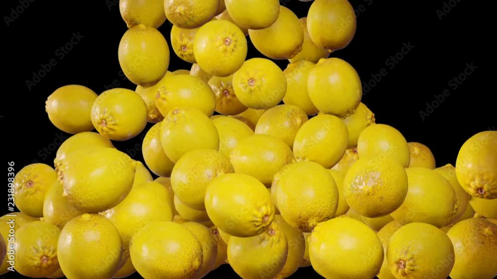 Transition, many lemons fill the screen, with Alpha channel 4k loop Transition, many lemons fill the screen, with Alpha channel 4k loop