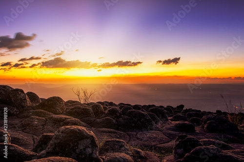 Sunset at Laan Hin Poom, Phu Hin Rong Kla Nationalpark, Thailand, photo