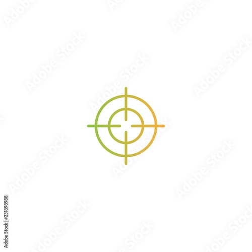 Target crosshair line icon. Aim, goal, focus sign. orange and green gradient pictogram