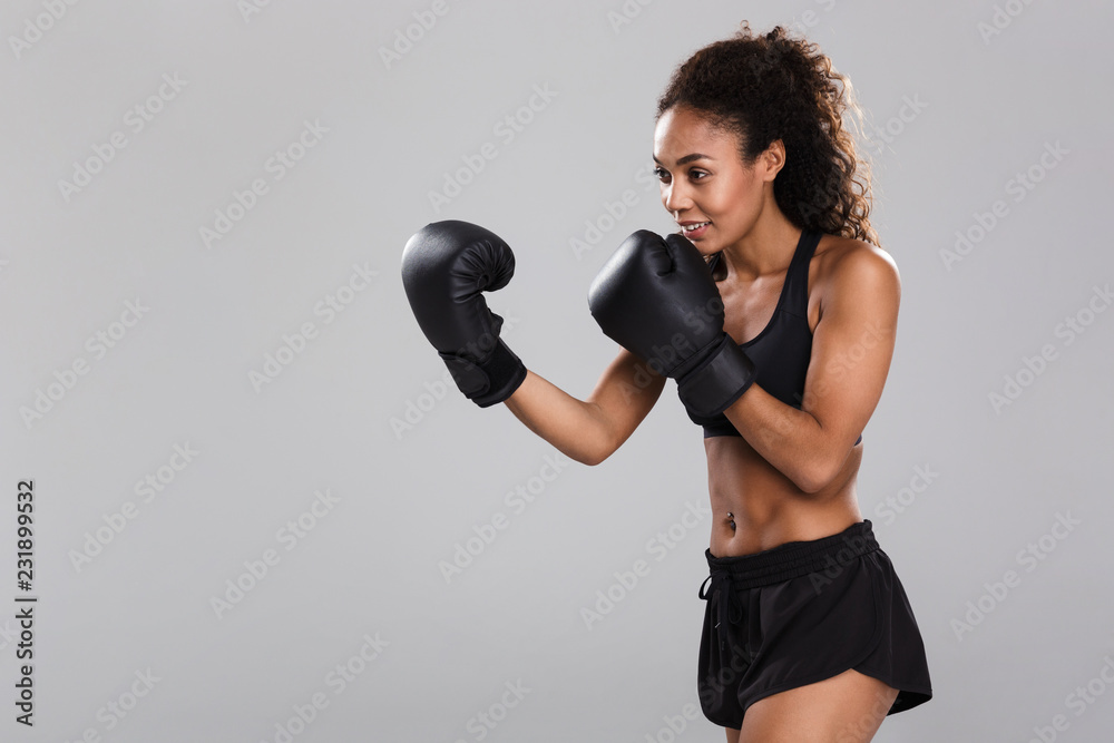 Portrait of an afro american smiling young sportswoman Portrait of an afro american smiling young sportswoman