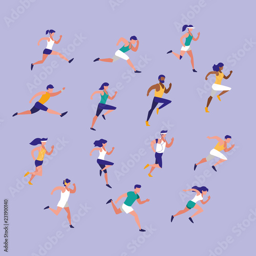 people athlete running avatar character