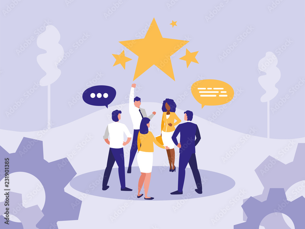 group business people with speech bubble group business people with speech bubble