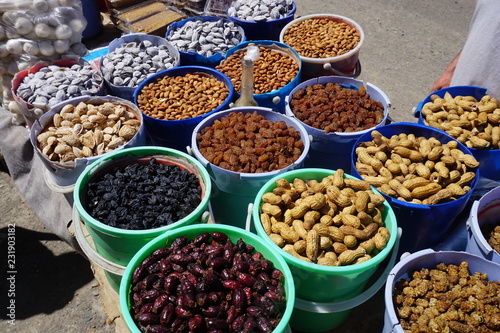The nuts and dried fruits in Tajikistan