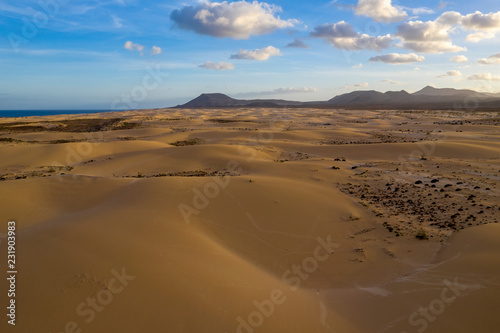 Flying over dunes