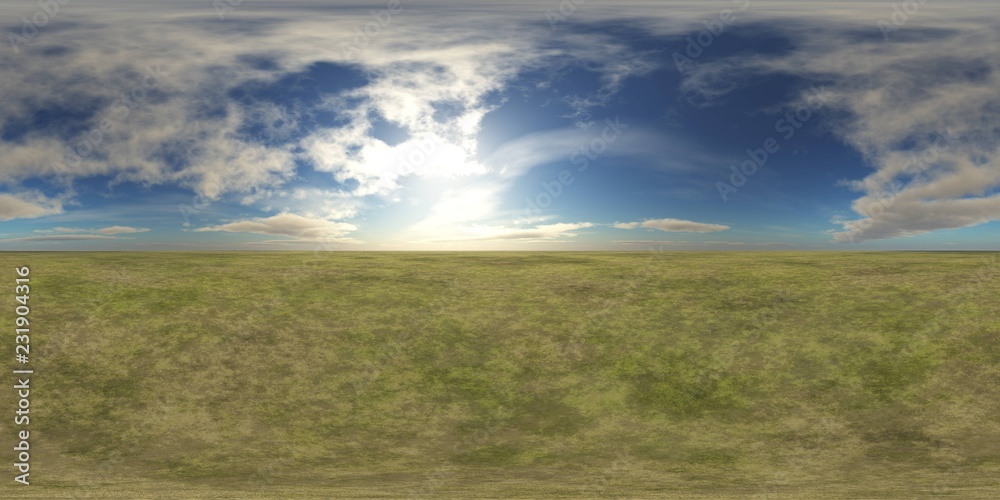 Fototapeta premium HDRI, environment map , Round panorama, spherical panorama, equidistant projection, land under heaven 