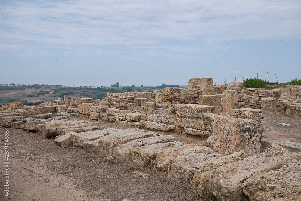 Selinunte, Italy - September 02, 2018: view of the North block of the Acropolis