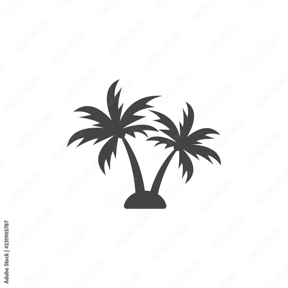 Obraz premium Palm tree silhouette graphic design element template vector illustration