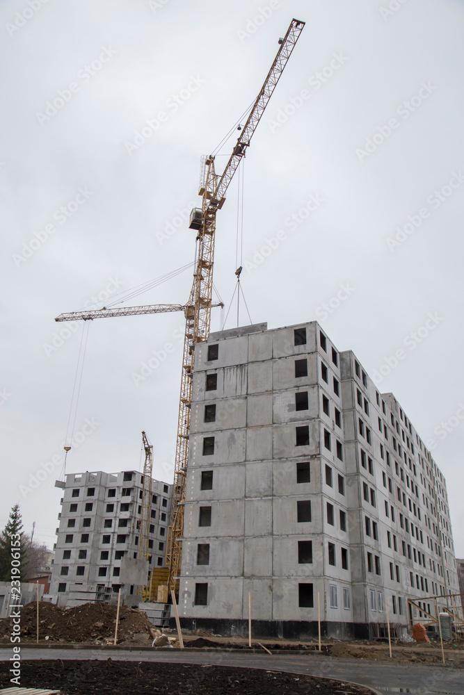 construction crane on the white background