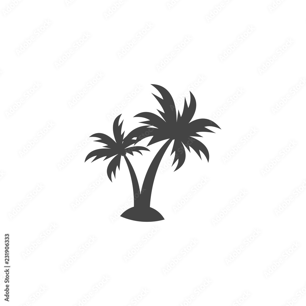 Palm tree silhouette graphic design element template vector illustration