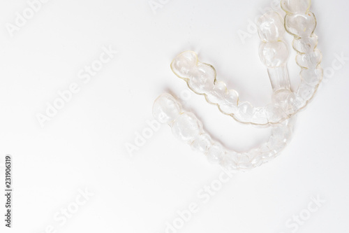 Isolated invisible aligner view on white background