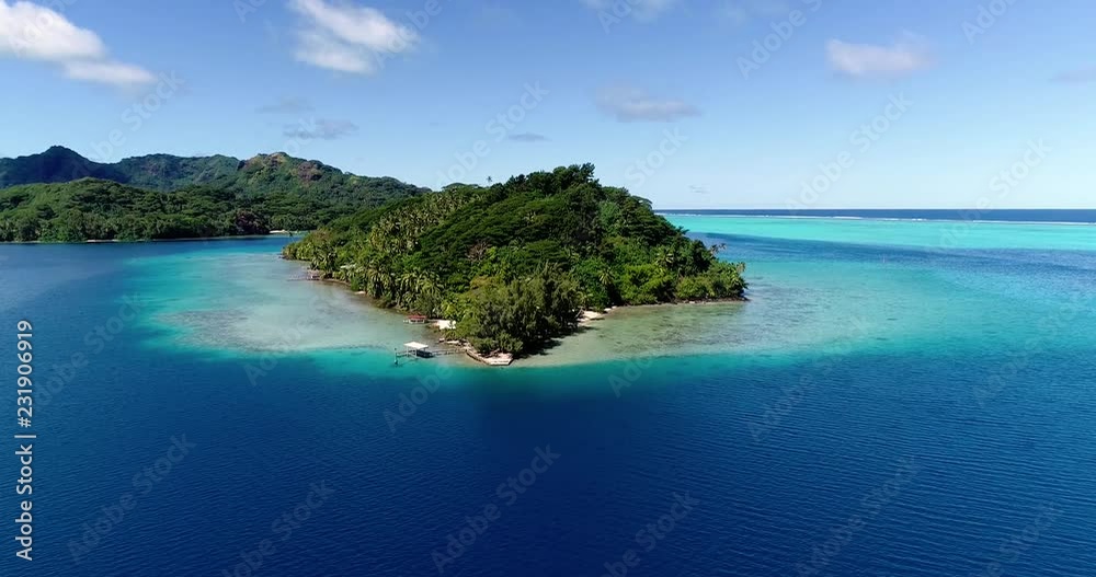 island landscape with lagoon in French Polynesia island landscape with lagoon in French Polynesia