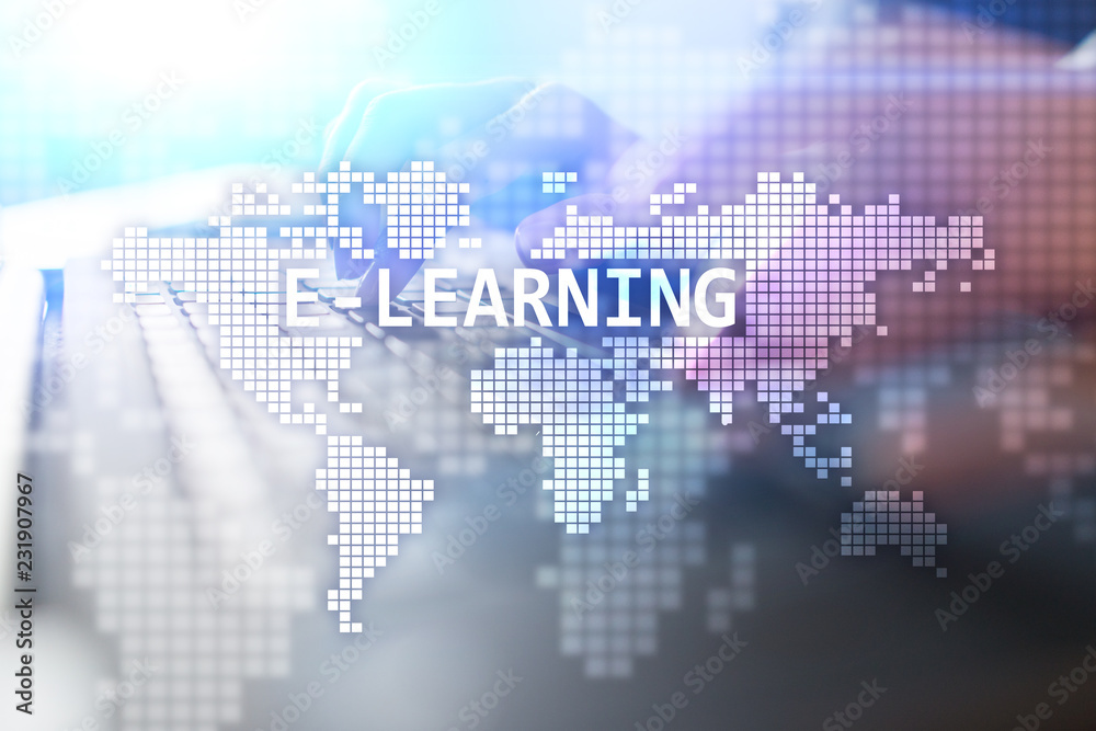 E-learning, International online education concept. Internet and technology. E-learning, International online education concept. Internet and technology.