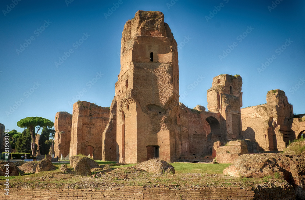 Ruins of ancient Baths of Caracalla in Rome