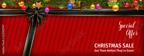 Christmas sale banner. Christmas special offer design vector.