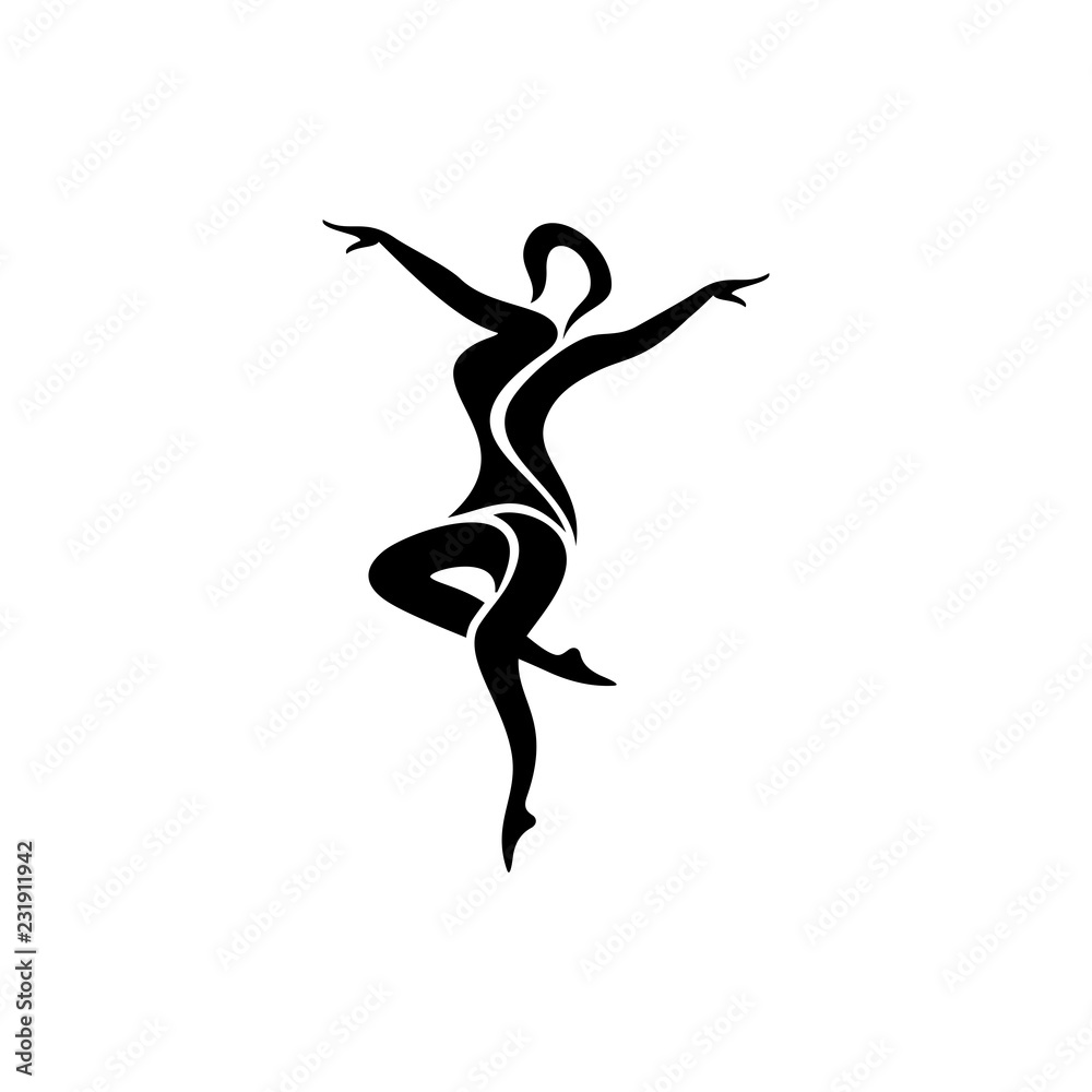 Abstract dancing woman vector illustration - Dancing logo design inspiration Abstract dancing woman vector illustration - Dancing logo design inspiration