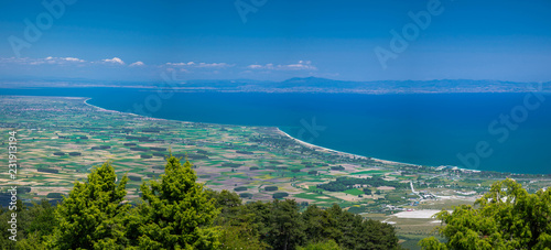 Panoramic view of Thermaikos Gulf of Aegean sea, Greece