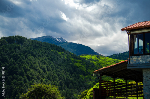 View of mountains Olympus, Pieria, Macedonia, Greece photo