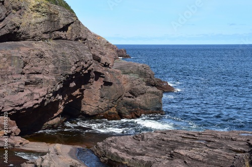 andscape along the Killick Coast, coastline near Flatrock seen from the Stiles Cove Path, East Coast trail Avalon Peninsula; Newfoundland Canada