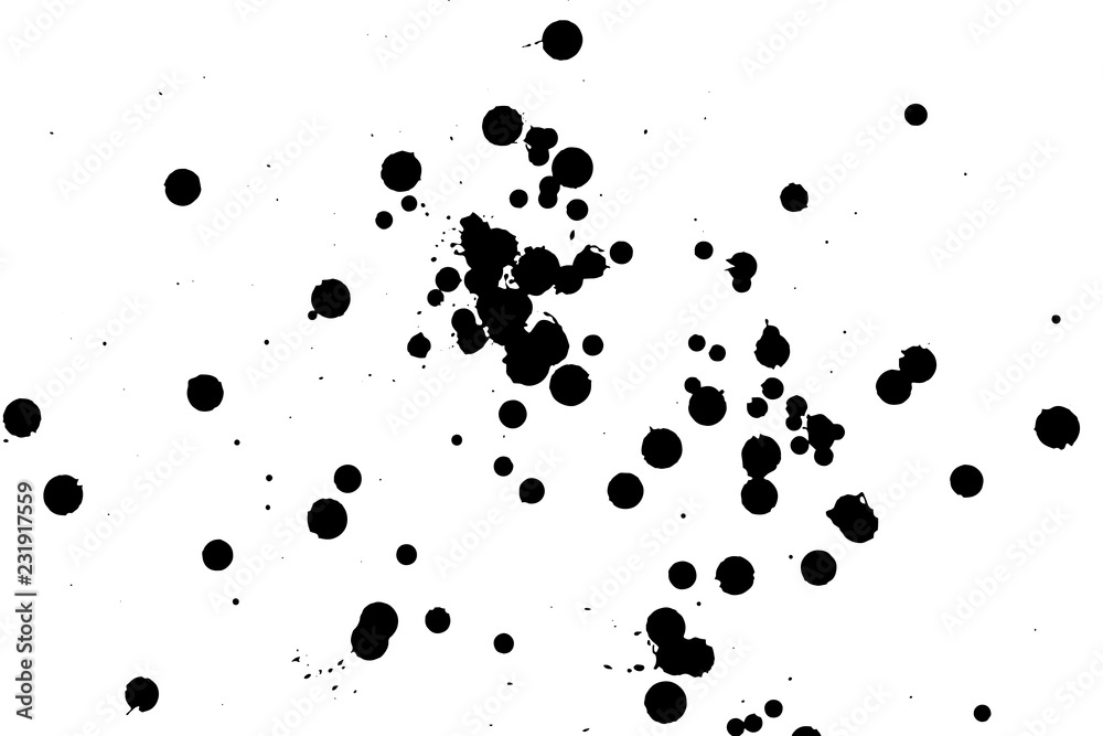 Ink grunge drops texture. Black hand drawn splashes and stains on white background. Ink grunge drops texture. Black hand drawn splashes and stains on white background.