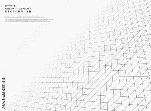Futuristic gray triangles geometric pattern cover background.