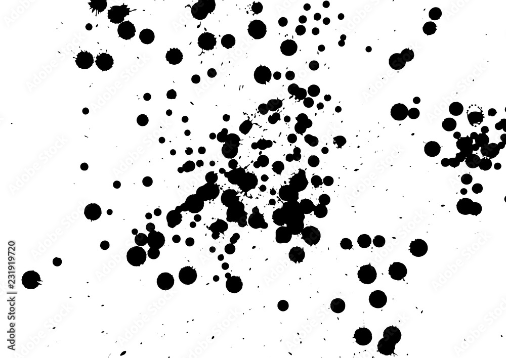Ink grunge drops texture. Black hand drawn splashes and stains on white background. Ink grunge drops texture. Black hand drawn splashes and stains on white background.