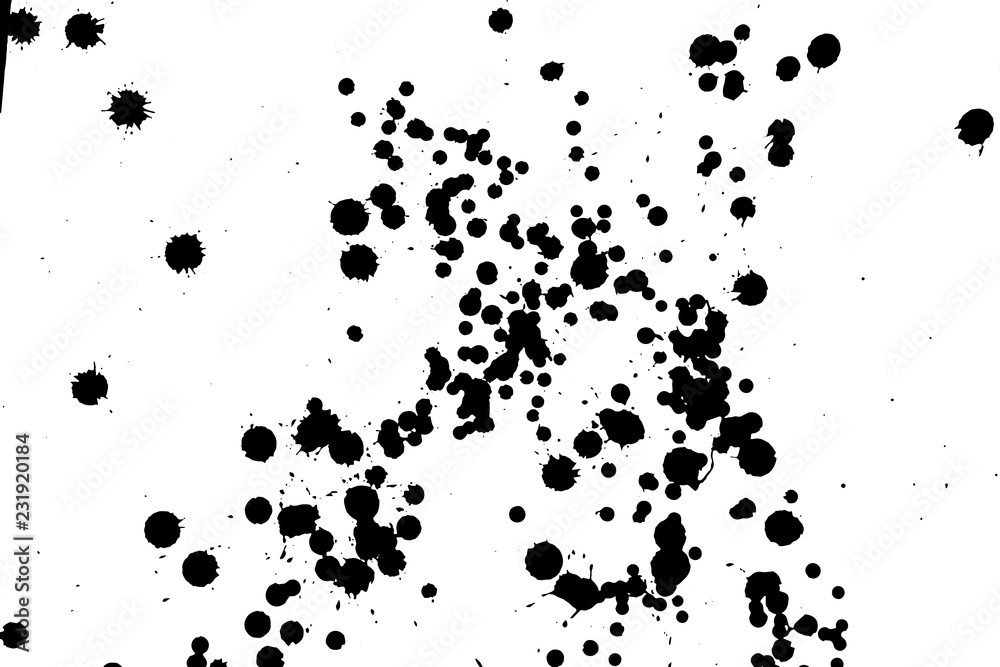 Ink grunge drops texture. Black hand drawn splashes and stains on white background. Ink grunge drops texture. Black hand drawn splashes and stains on white background.
