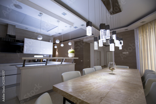 interior kitchen dining room white
