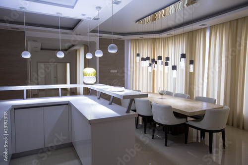 interior kitchen dining room white
