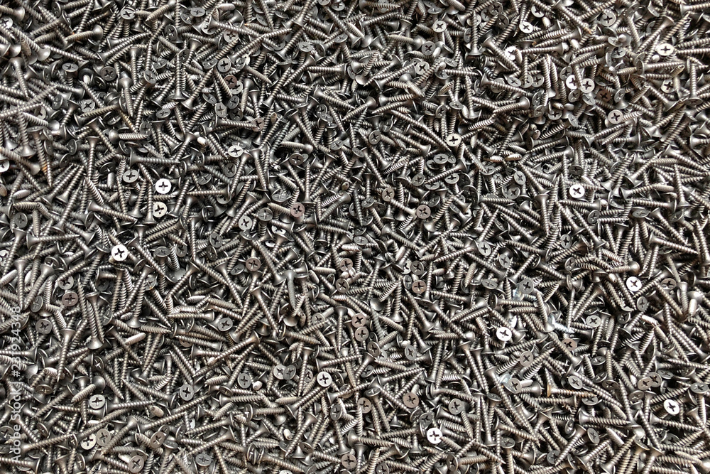 Flat Lay of a background of metal nails in a store on sale. Flat Lay of a background of metal nails in a store on sale.