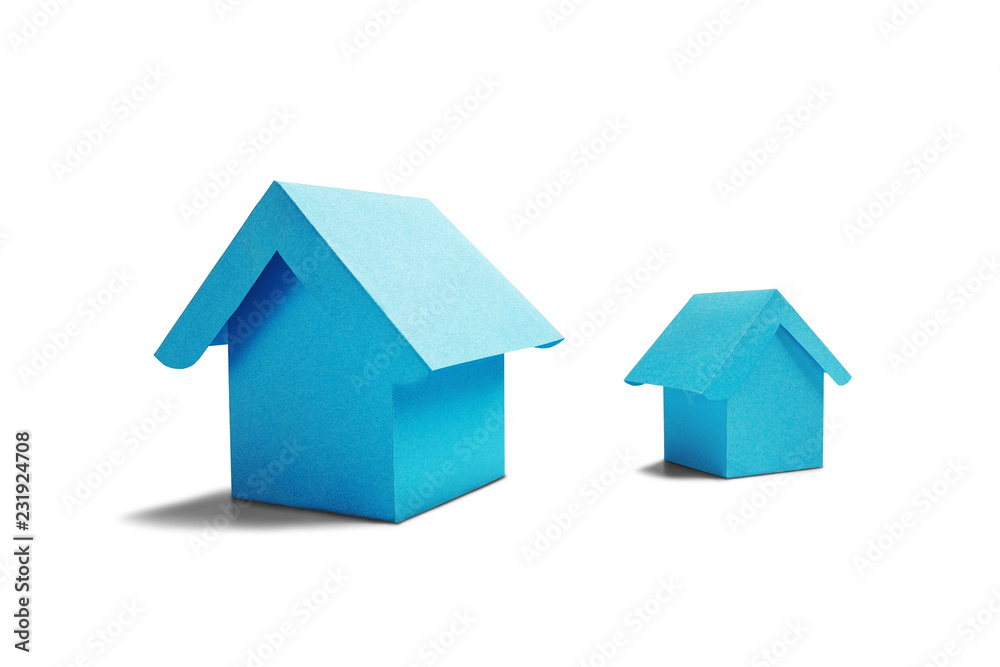 Estate concept, house with windows on isolated white background with shadow. Idea for real estate concept, personal property and family house. Estate concept, house with windows on isolated white background with shadow. Idea for real estate concept, personal property and family house.