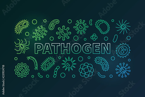 Pathogen bright horizontal banner. Vector colorful illustration