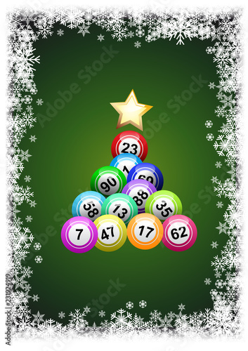 Vector christmas tree with bingo