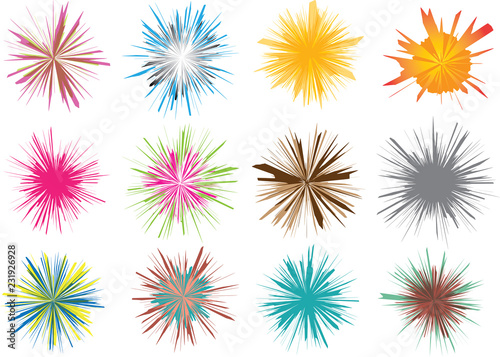 Vector Set colorful flares light