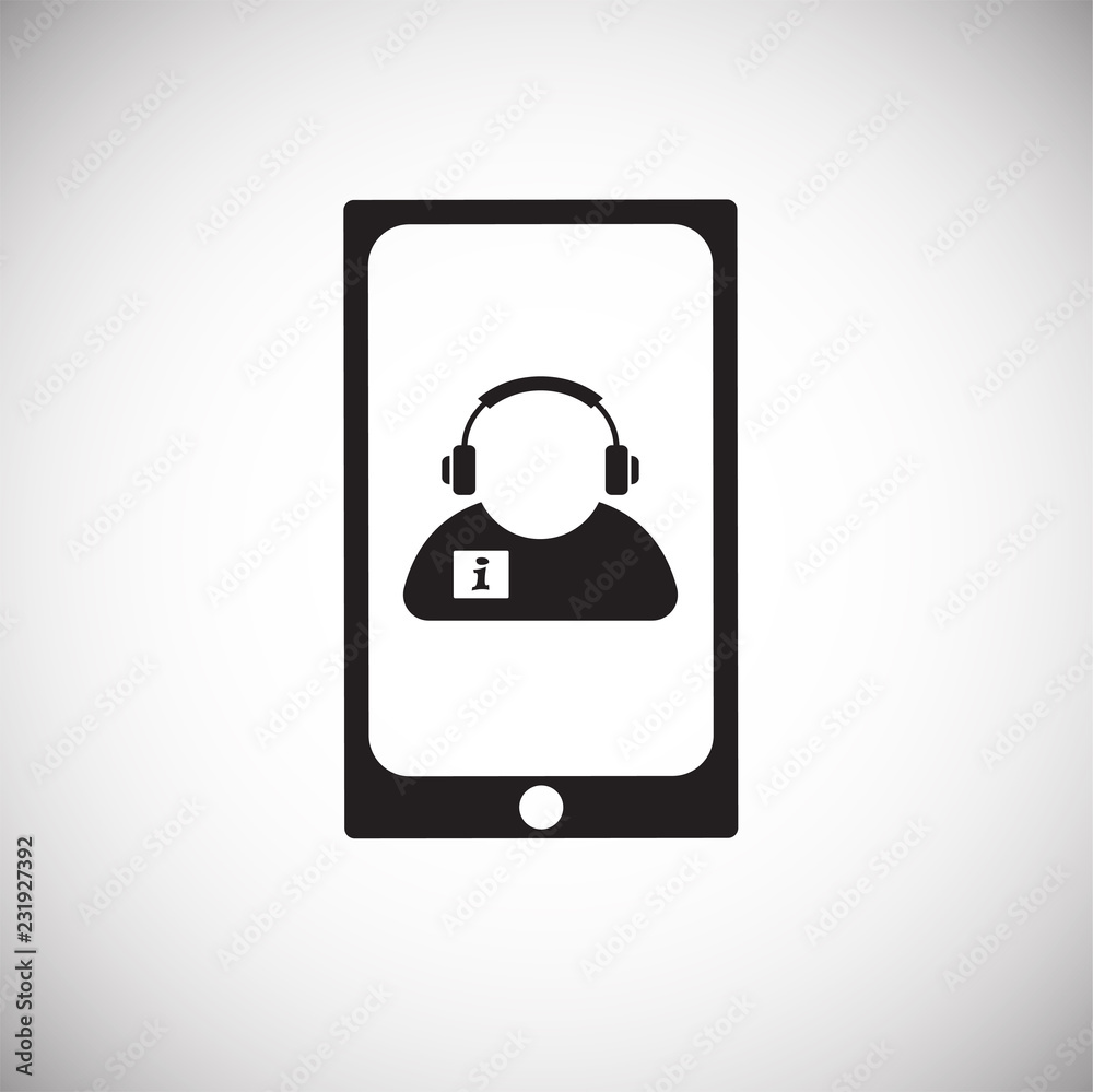 Help desk on gadget on white background icon