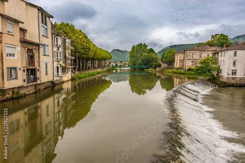 Reflections on the Salat River. Saint Girons Ariege France