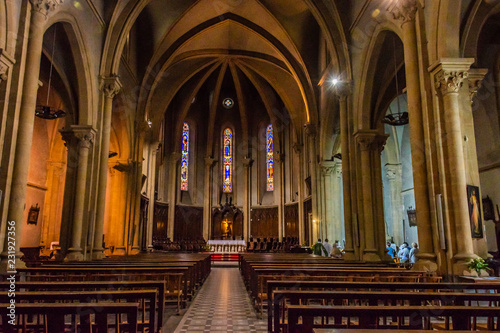 Interior of the Saint Girons church. Ariege France