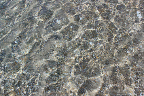 Sea water transparent ripples moving