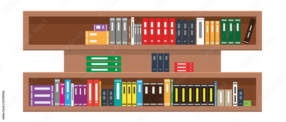 Rural shelf with colorful books in flat and solid color design style vector. Rural shelf with colorful books in flat and solid color design style vector.