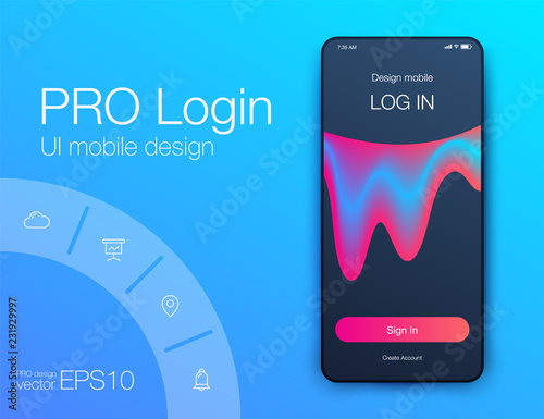 Clean Mobile UI Design Concept. Vector EPS 10