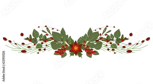 Christmas tree branch decoration frame divider holiday garland.