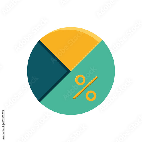 statistical graphic in pie isolated icon