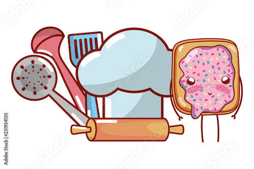 kitchenware and ingredients cartoon