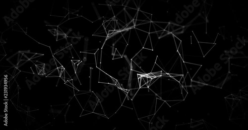 Zoom In on Evolving White Plexus Background Rendered 4k Animation Video.