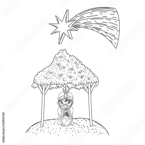 christmas nativity scene cartoon